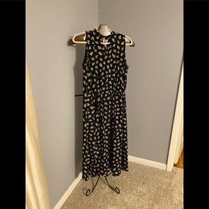 1x Anne Klein black pale pink sleeveless dress